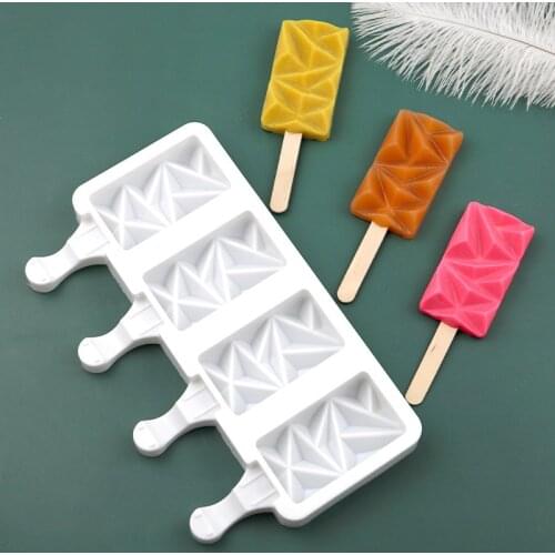 Ice Cream Mould Silicone Popsicle Mold Summer DIY Homemade Ice Cube Tray Ice Pop Block Freezer Fruit Juice Dessert Maker Tool