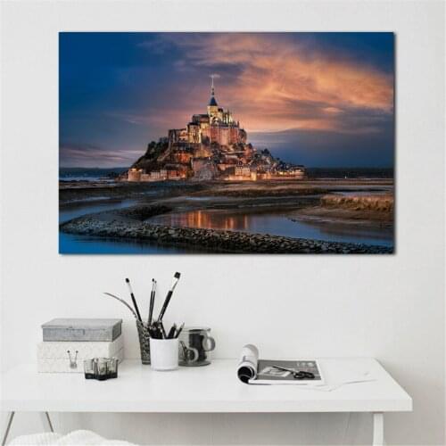 Franciya normandiya gorod castle landscape posters on the wall picture home living room decoration for bedroom 156FJ