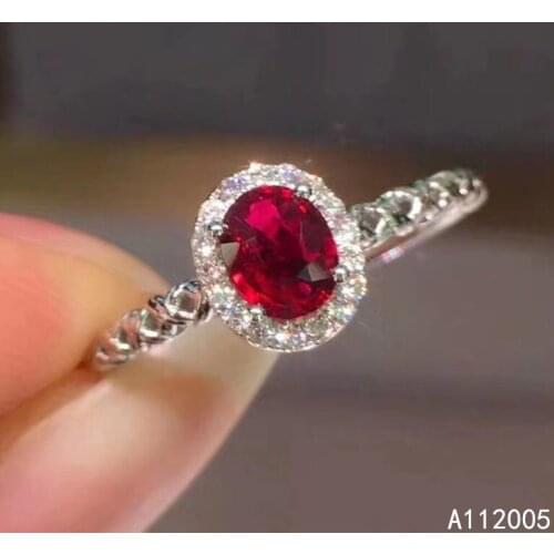 KJJEAXCMY fine jewelry 925 sterling silver inlaid natural adjustable ruby new Female ring popular Support test with box