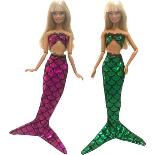 NK 2 Set Doll Fairy Tale Princess Mermaid Doll Dress Mermaid Tail For Barbie Accessories Doll Child Favorite Best Girl Gift