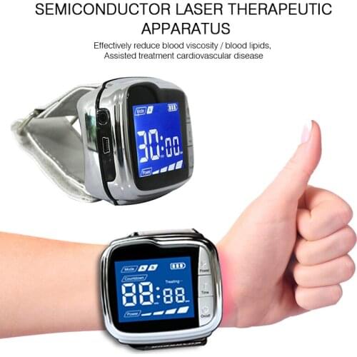 LASPOT 650nm Cold Laser Therapy Watch for Diabetic Treatment Reduce High Blood Pressure Rhinitus lllt Elder Care Medical Device