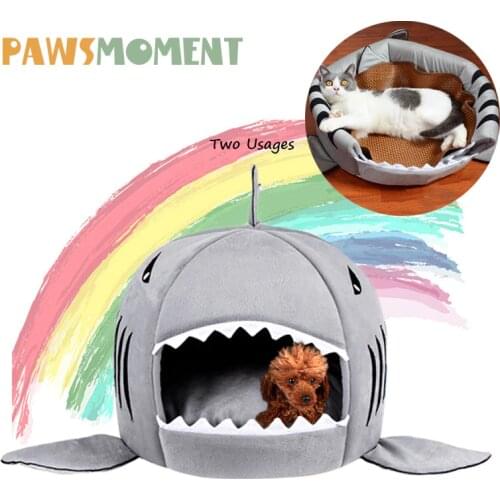 Summer Dog Bed Pet Cat Bed Shark Cats Beds House For Large Medium Small Dogs Pet Beds Puppy Shark Kennel Chihuahua Pets House