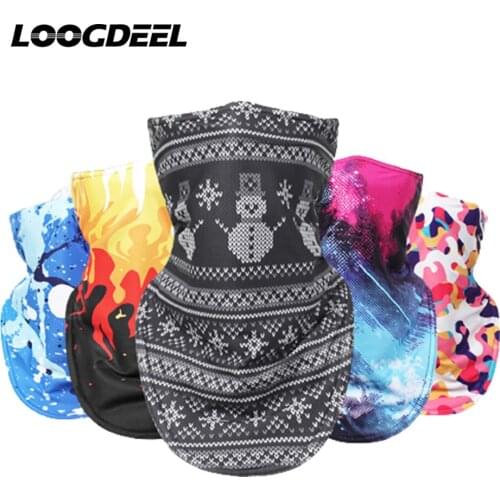 LOOGDEEL New Winter Warm Bandana Double Thickened Polar Fleece Fabric Outdoor Skiing Cycling Running Hiking Mask Headwear