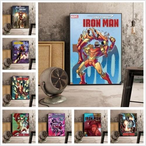 Marvel Superhero Iron Man Comic Poster Classic Movie Avengers Canvas Painting Wall Art Dormitory Bedroom Home Decor Aesthetics