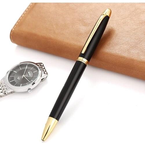 Metal Ballpoint Pen 0.5 mm Blue Black Luxury Custom Logo Advertising Ball Gift Pen for School Student Stationery Office