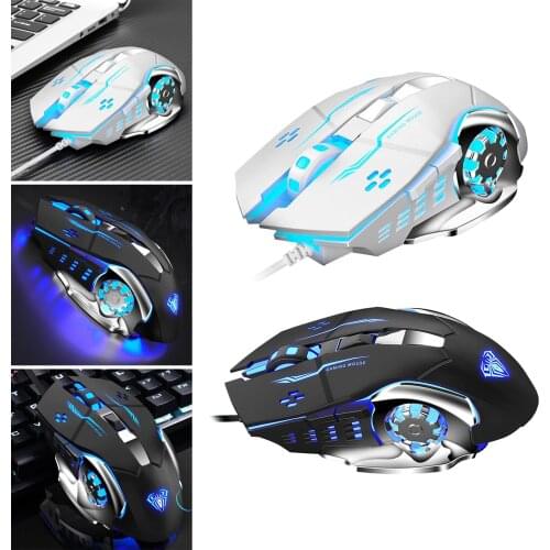 Gaming Mouse Wired Adjustable 2400DPI Max Programmable Mice Game USB Computer Mice Gamer Desktop Laptop PC Gaming Mouse Gaming