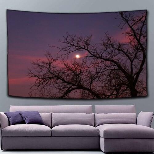 Tree Starry Night Forest Tapestry 3D Print Wall Hanging Home Living Room Bedroom Tapestry