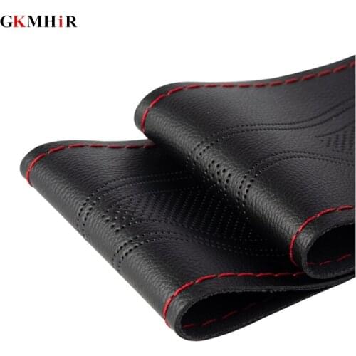DIY Steering Wheel Covers 38cm Soft Fiber Leather Anti-slip Car Steering Wheel Cover With Needle and Thread Interior accessories