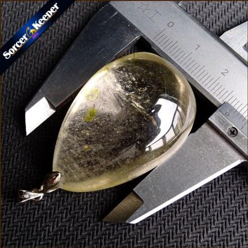 Genuine Natural Gold Rutilated Quartz Crystal Cabochon Setting Necklace Pendant Stone Beads for DIY Jewelry Making SS779