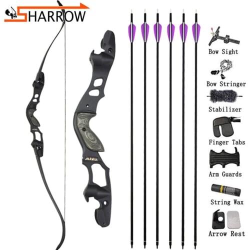 63inch Recurve Bow 30-55lbs Archery Bows And Arrows Set With Bow Sight For Outdoor Shooting Hunting Accessories ILF Metal Bow