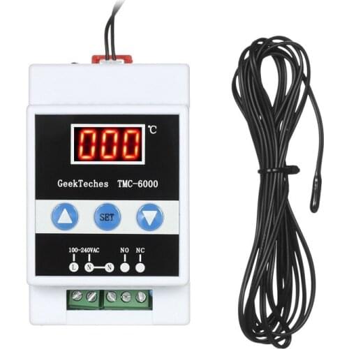 TMC-6000 110-240V Rail Temperature Regulator Digital Temperature Controller Thermostat Refrigeration Heating Temperature
