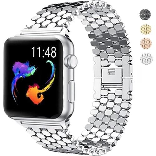 Watch Bands For Apple Watch Series 5 4 3 2 Band 42mm 44mm Stainless Steel Replacement Strap Bracelet For iWatch 4 40mm 38mm Loop