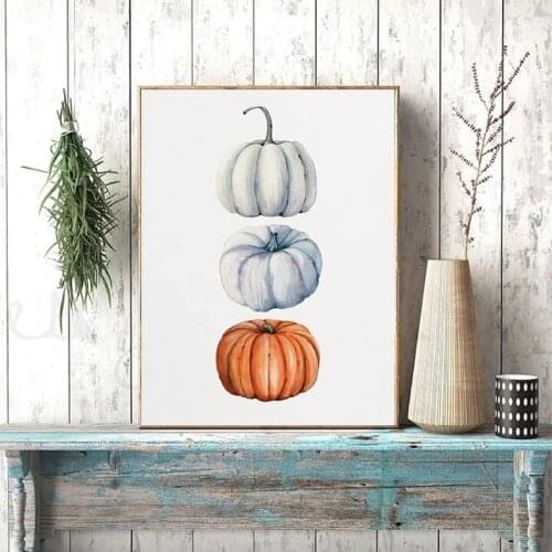 Modern Picture Wall Artwork Canvas Print Watercolor Pumpkin Painting Home Decoration Modular Nordic Style Poster For Living Room