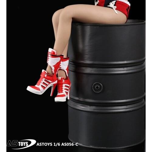 In Stock AS056 1/6 Scale High-heeled Trend Boots Solid Shoes Womens Shoes In Stock for 12'' Body Female Soldier Three-color