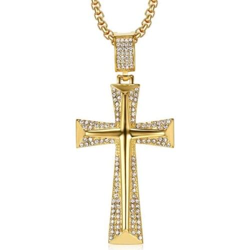 Jesus Cross Necklace Men Chain vintage Necklace Women Cross Church