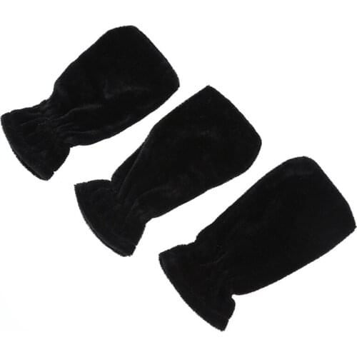 3pcs Piano Sustain Pedal Cover Pleuche Universal Black