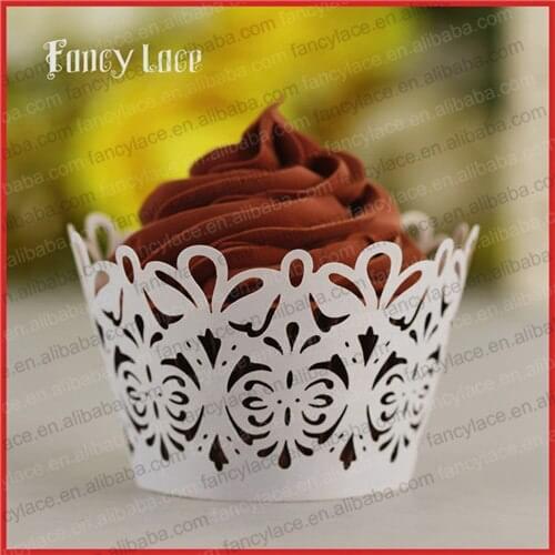 60PCS Flower Birthday Party Table Decorations Laser Cutting Paper Cupcake Wrappers, Personalized Wedding Party Cup Cakes Liners