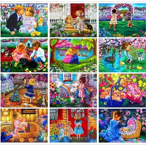 5D diamond painting full diamond new character childhood happy mosaic embroidery decoration home decoration