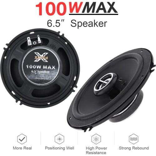 Car Speakers 2pcs 6.5 Inch 100W Car Coaxial Speaker High Mid Bass Ultra-thin Modified Speaker Non-destructive Installation