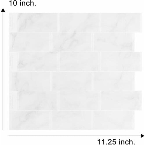 White Marble Waterproof Self Adhesive Wall Sticker - 1 Sheet