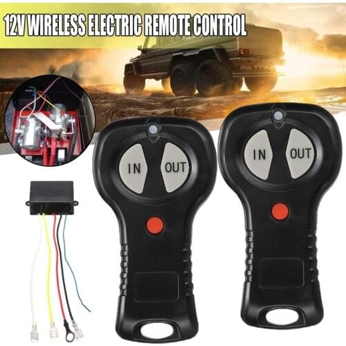 12V/24V Wireless Winch Remote Control Set Kit with Dual Manual Transmitter for Jeep SUV Truck Car