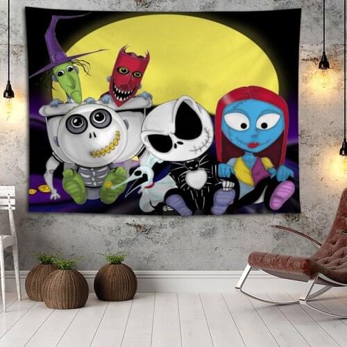 CustomThe Nightmare Before Christmas Large Wall Tapestry Wall Hanging Bohemian Wall Tapestries Mandala Wall Art Decor