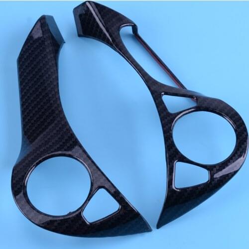 CITALL 2pcs/kit Black Carbon Fiber Style Steering Wheel Cover Trim Decorative Fit for Honda Accord 2014 2015 2016 2017