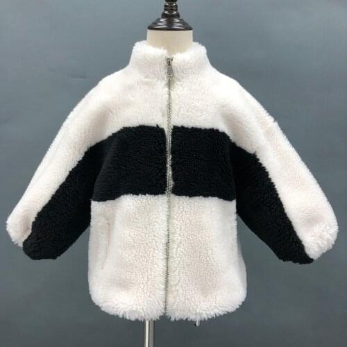Lamb Fur Sheepskin Fleece Wool Child Coat Warm Winter Fashion New Style Kid Teddy Shearling Jacket