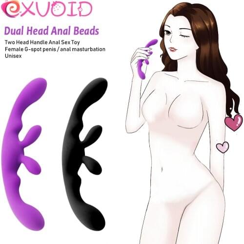 EXVOID Double Head Penis G-spot Prostate Massager Silicone Adult Product No Vibrator Sex Toys for Women Gay Lesbian Dual Dildo