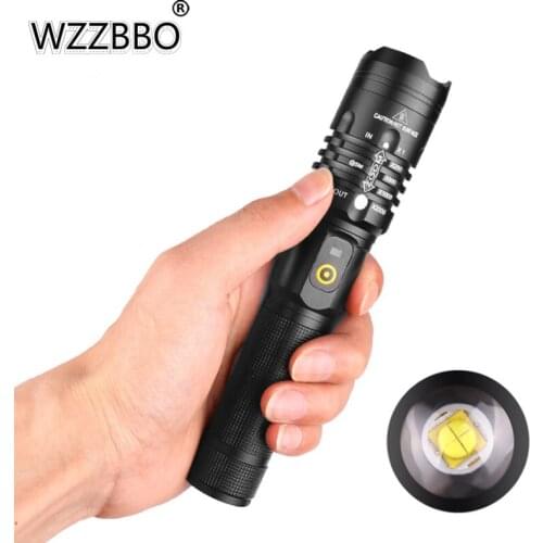 P50 Flashlight Aluminum Alloy USB Charging Input and Output Zoom Flashlight By 18650 Battery