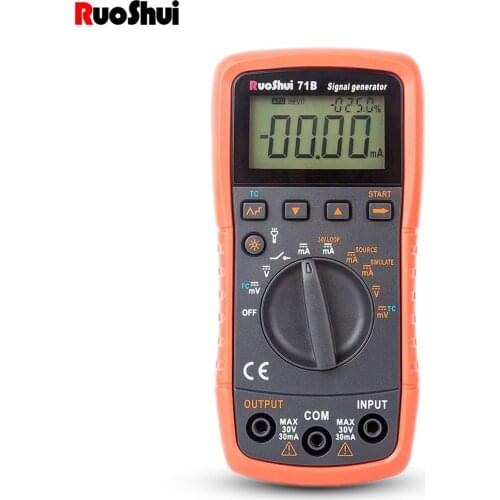 RuoShui 71B (victor VC71B) DC V/mA Thermocouple K/E/J/T/B/R/S/N Signal Generator Digital Multimeter Source Simulator 24V Loop