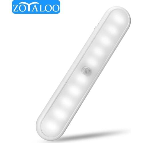 Zoyaloo LED Human Body Induction Cabinet Lamp Automatic Infrared Induction Lamp with Magnet Corridor Light for Small Night Light