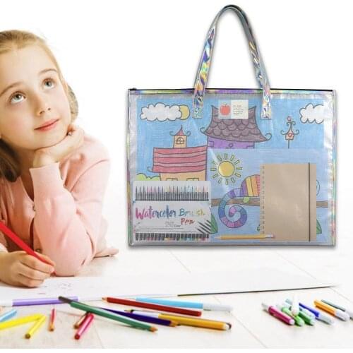 Godery Bulletin Board Storage Bag, Poster And Art PVC Organizer Pocket Chart For Classroom For Teacher (26" X 20")
