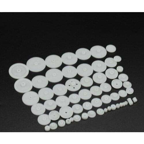 58 Pcs DIY Plastic Drive Toy Gears Set For RC Car Reduction Shaft Parts Double Gears And Motor Single R9D1