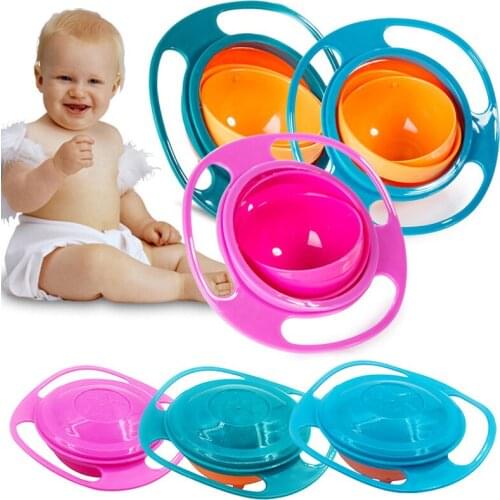 Creative 360 Rotate Spill-Proof Universal Gyro Bowl Baby Food Dinnerware Kids Eating Training Bowls Feeding Learning Dishes