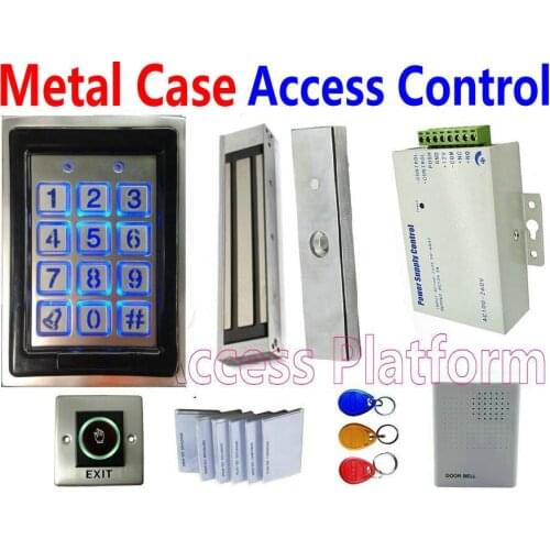 Full Metal Case Shell Keypad Pin code+ID card EM Standalone access controller electro magnetic lock,power supply door bell exits