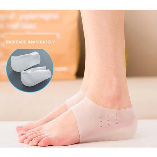 Invisible Height Increase Insoles Women Men Heel Pads Silicone Gel Lift Insole Dress In Socks Cracked Foot Insoles Care Tool