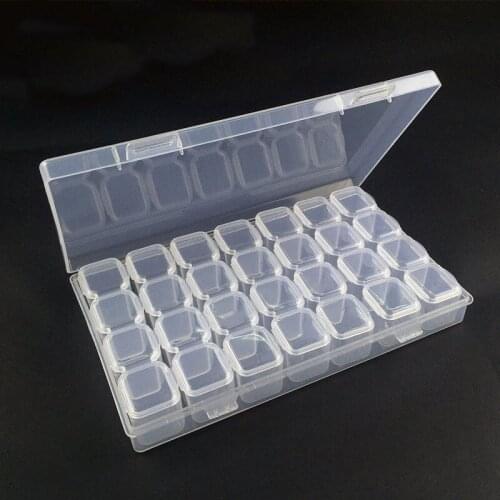 28 grid components storage plastic part box Transparent Patch box Classification Screw Accessories drug box storage box