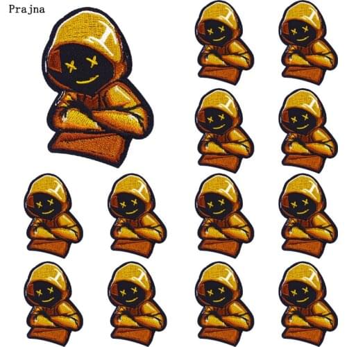 Prajna 10 PCS Wholesale Alien Embroidered Patches On Clothes Jacket Applique Punk Badges Iron On Patches For Clothing Stickers