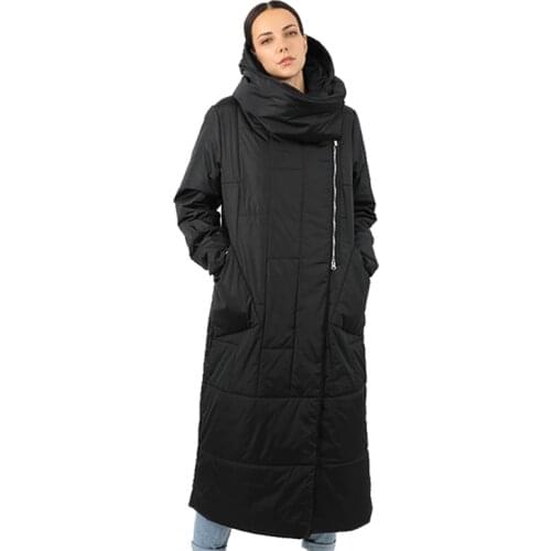 Female Womens Down Jacket Long Parka Removable Hooded Quilted Collar Coat Puffer Office Lady Quilted Cotton Clothes 18-956