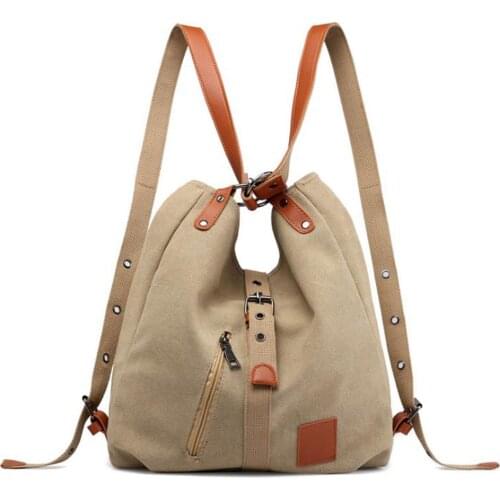 Women Shoulder Bags Canvas High Quality Multifunction Zipper BackPack Students School Travel Bags Large Capacity Retro Bags