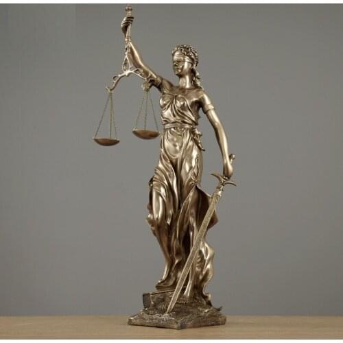 Justice Fair Themis Statues Justitia Goddess Sculpture Resin Art&Craft Home Decoration Accessories Art Material