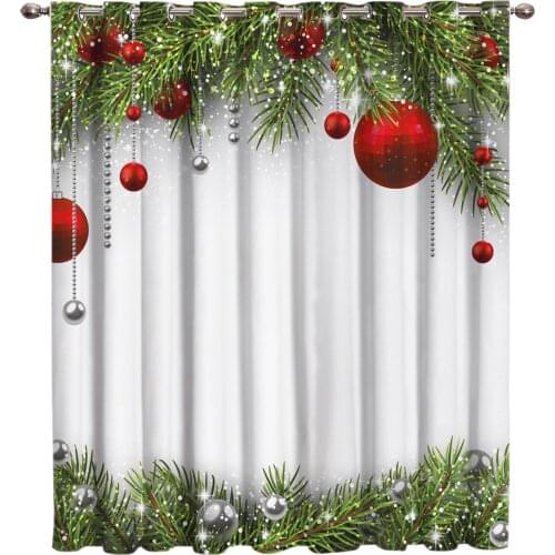 Snowing Winter Christmas Holiday Kids Room Curtains Large Window Living Room Curtains Kitchen Indoor Window Treatment Curtains