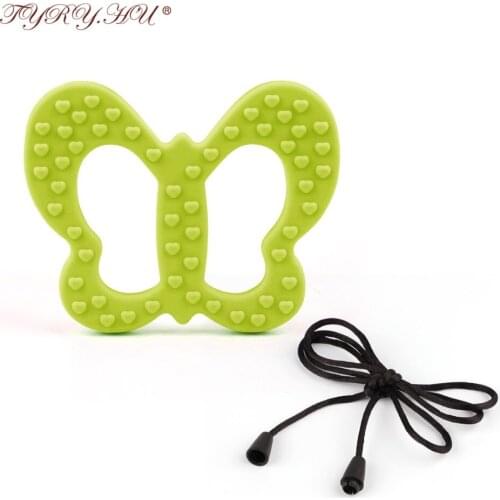 TYRY.HU 1 pieces Butterfly Silicone Teether Baby Teething Toys Chew Silicone Pacifier Clips Pendant Food Grade Silicone Freeship