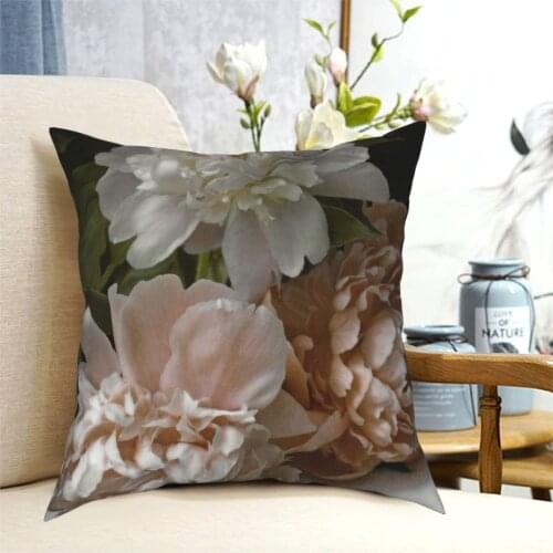 Vintage Pale Pink Peonies Pillowcase Soft Polyester Cushion Cover Gift Rose Flowers Throw Pillow Case Cover Sofa 40*40cm