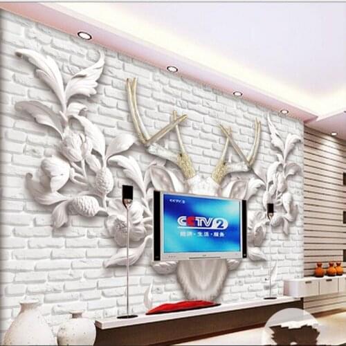 Wellyu Custom large - scale mural 3D Stereo relief plaster elk wallpaper background wallpaper wallpaper papel de parede