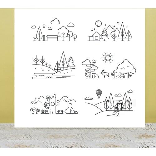 ZhuoAng Scenery tree silicone stamp / stamp DIY scrapbook / album decoration transparent seal / seamless seal