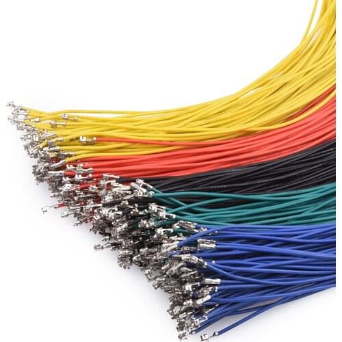 100PCS XH2.54 terminal line single and double head connection line 26AWG red black blue green yellow white gray orange purple