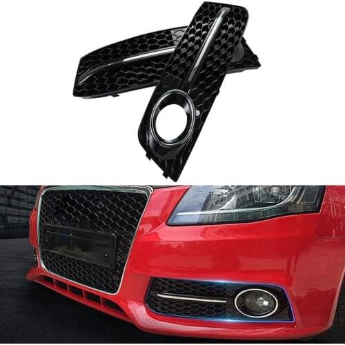 2 Pcs/Set Car Fog Lights Cover Grill Automobile Front Bumper Grille Front Bumper Decoration for Audi A4L B8 RS4 S4