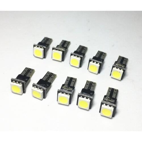 20pcs Car Interior T5 Led 1SMD 5050 Car Auto Side Wedge Light Lamp Bulb DC 12V Light Ceramic Dashboard Gauge Instrument Ceramic